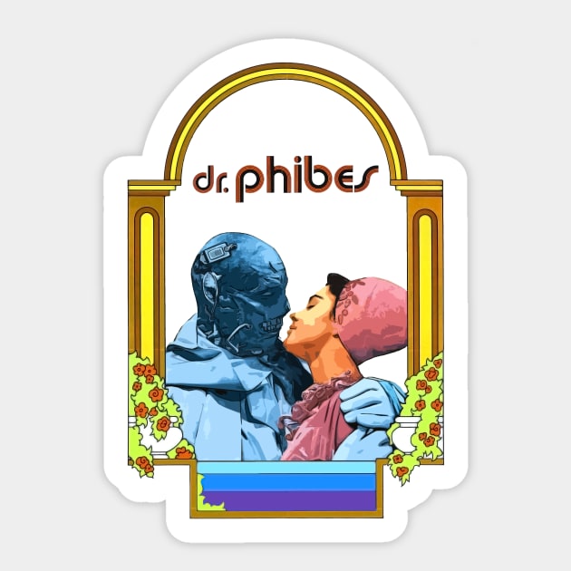 Dr Phibes Sticker by TEEVEETEES